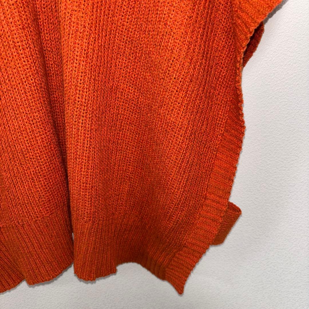 coen Vネックニットベスト オレンジ Fサイズ羽織d788 17