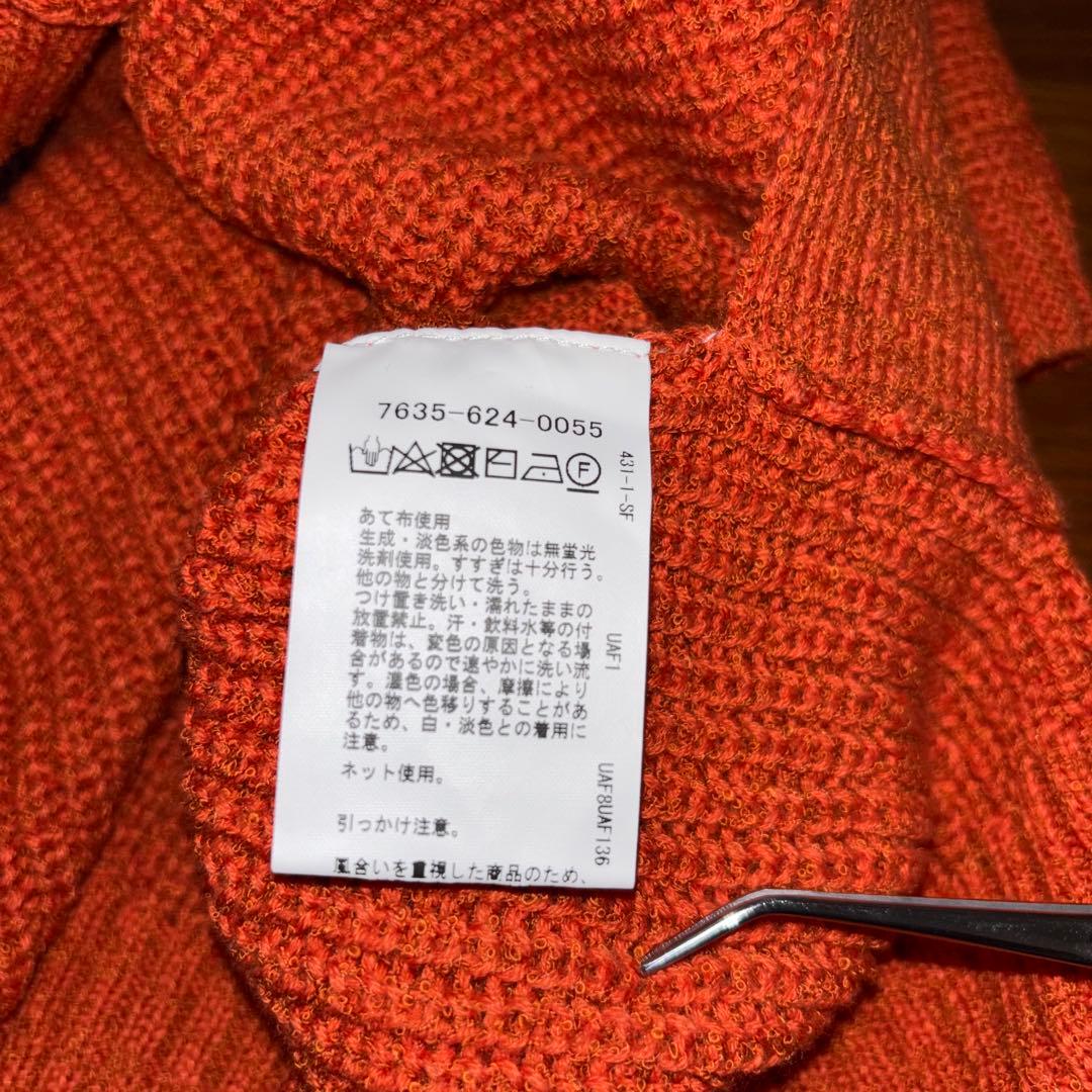 coen Vネックニットベスト オレンジ Fサイズ羽織d788 18