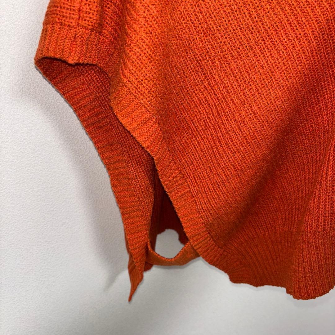 coen Vネックニットベスト オレンジ Fサイズ羽織d788 5
