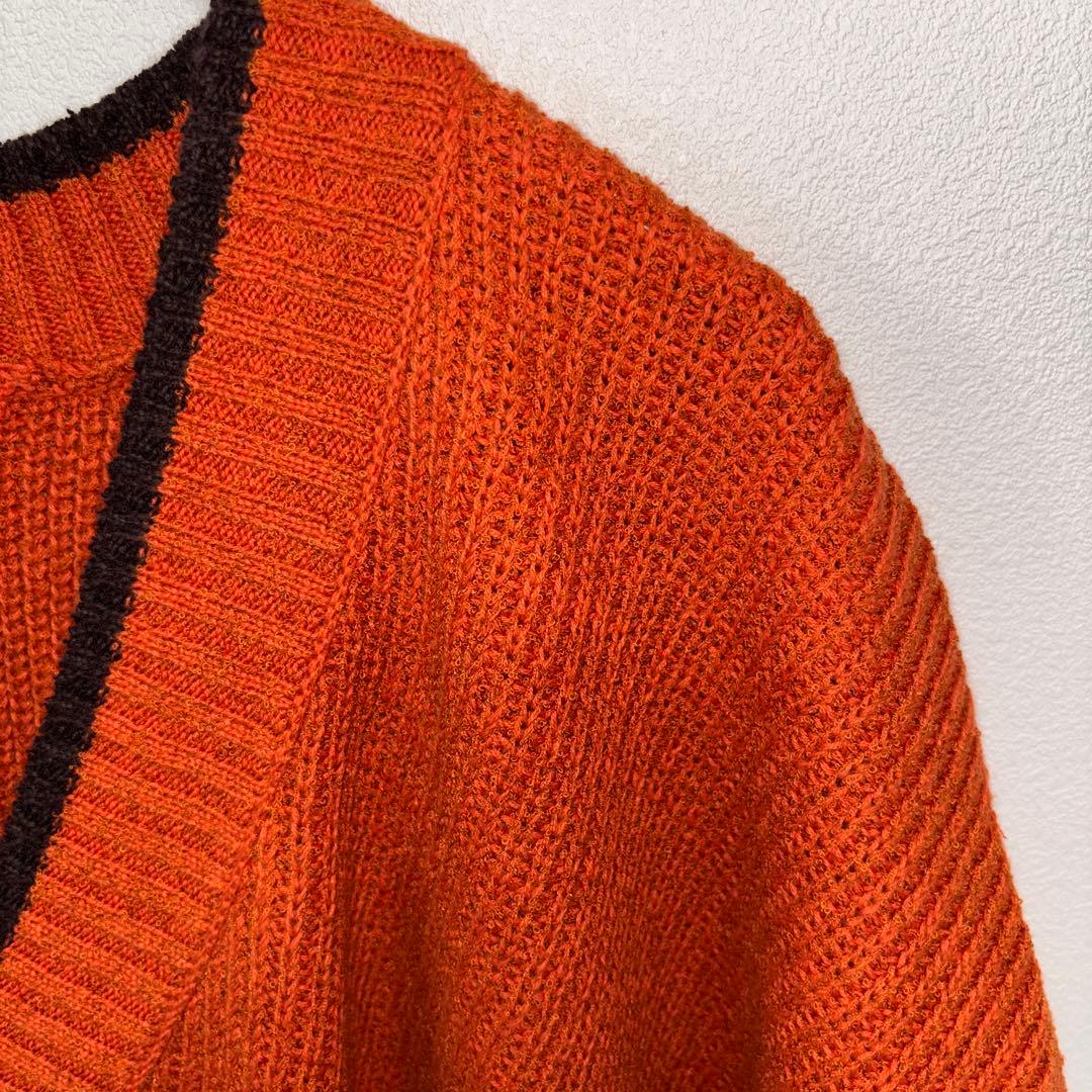 coen Vネックニットベスト オレンジ Fサイズ羽織d788 7