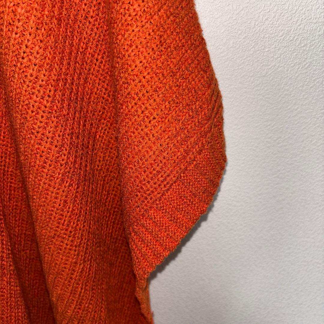 coen Vネックニットベスト オレンジ Fサイズ羽織d788 8