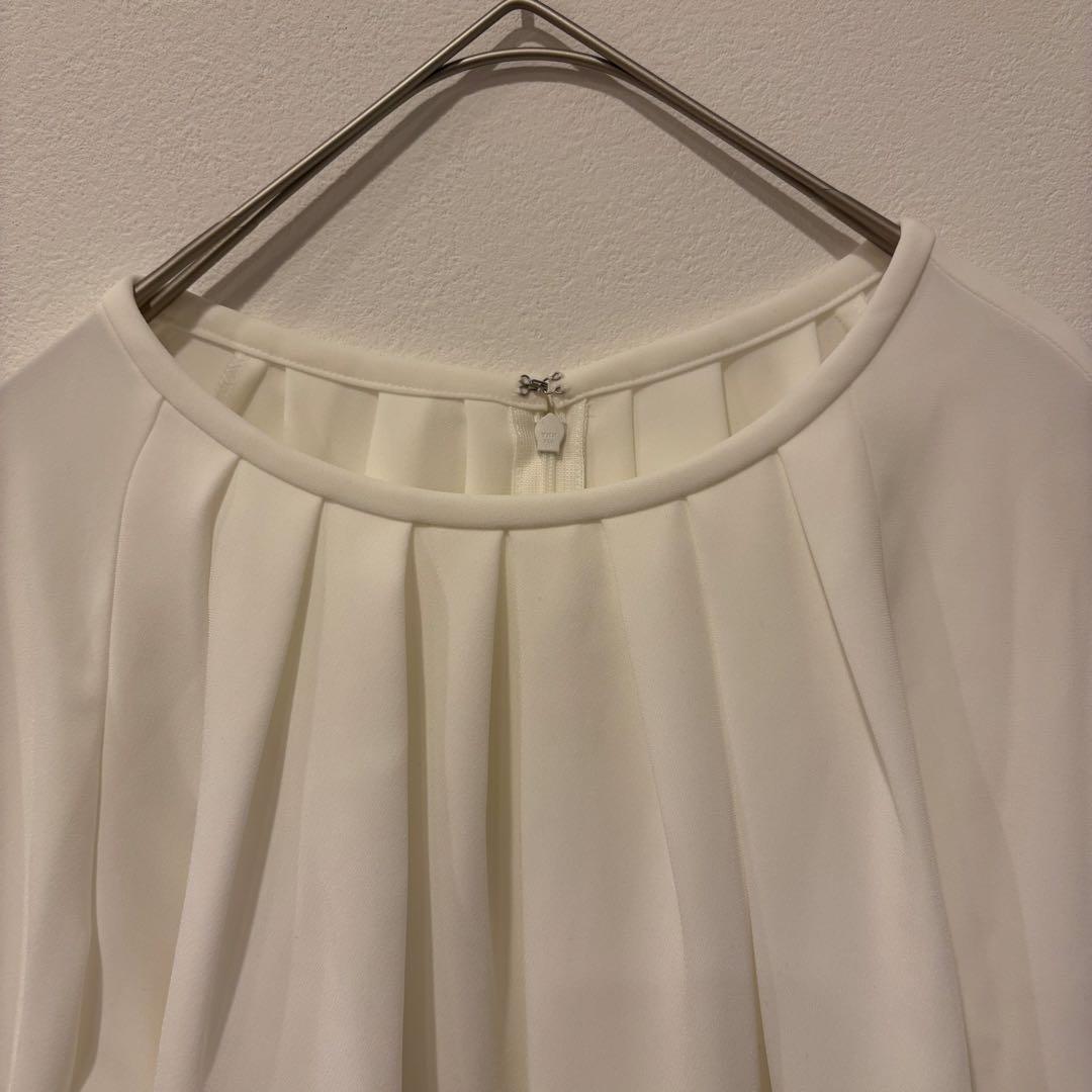 ダーマコレクション ブラウス タック フレア袖 白　ホワイト 1 日本製　お洒落 2