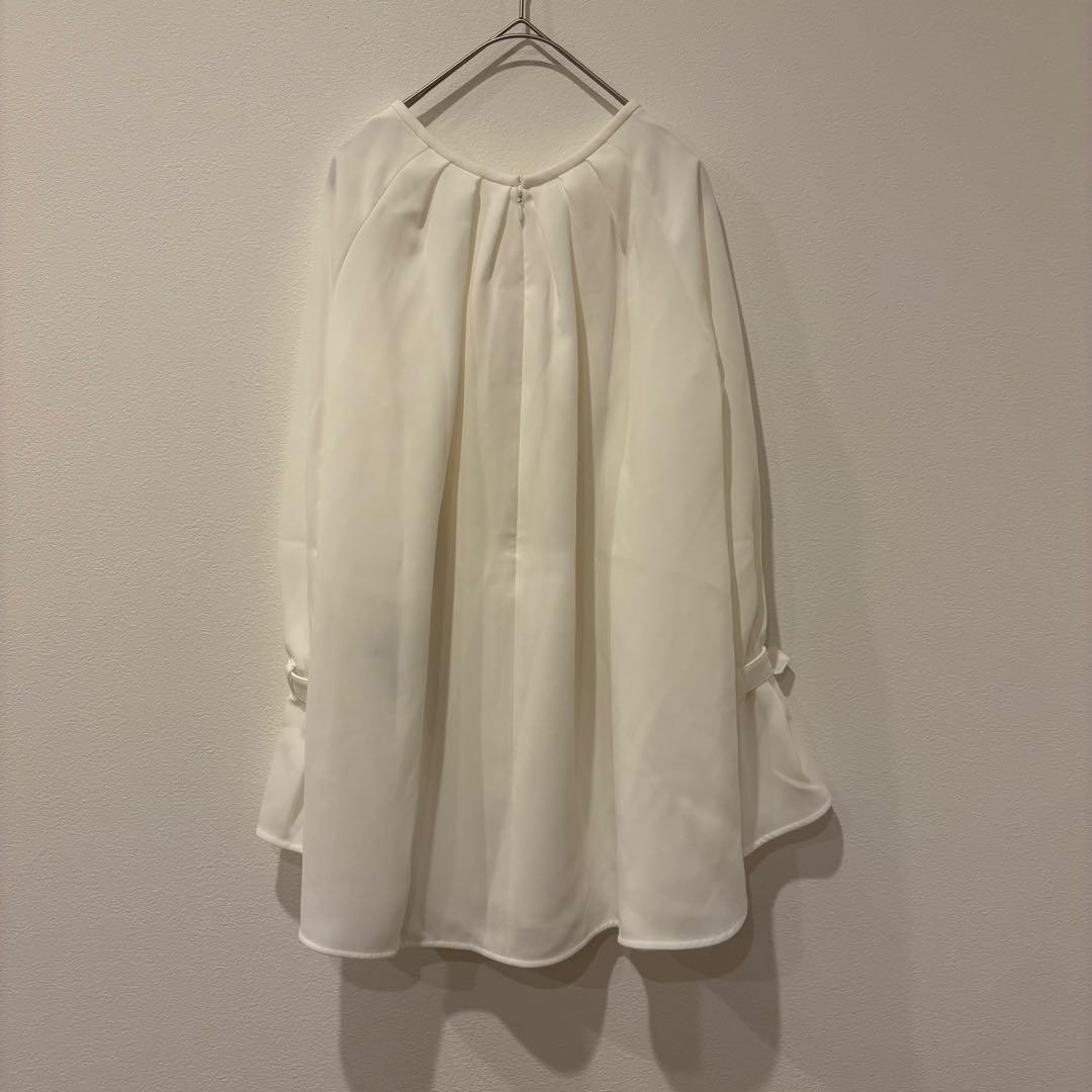 ダーマコレクション ブラウス タック フレア袖 白　ホワイト 1 日本製　お洒落 4