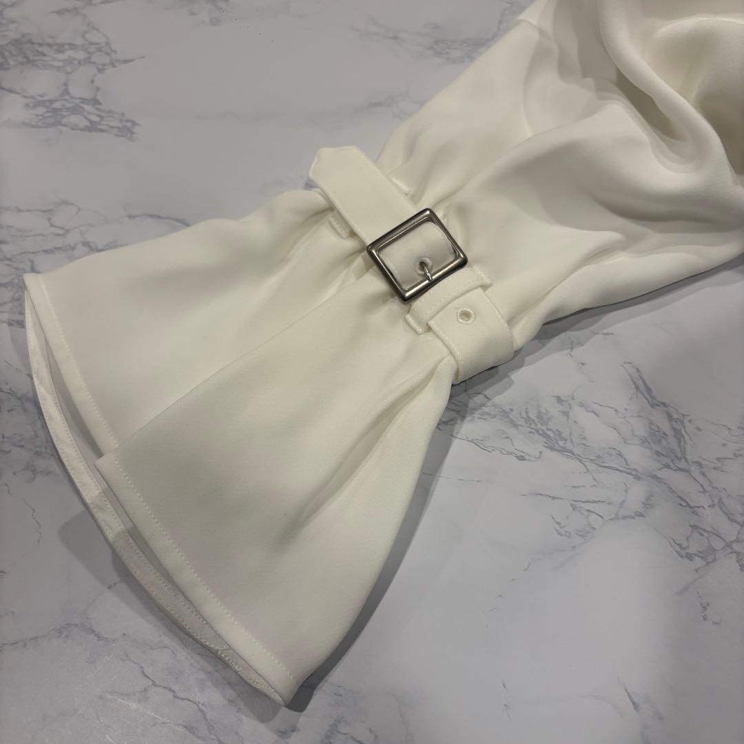 ダーマコレクション ブラウス タック フレア袖 白　ホワイト 1 日本製　お洒落 7