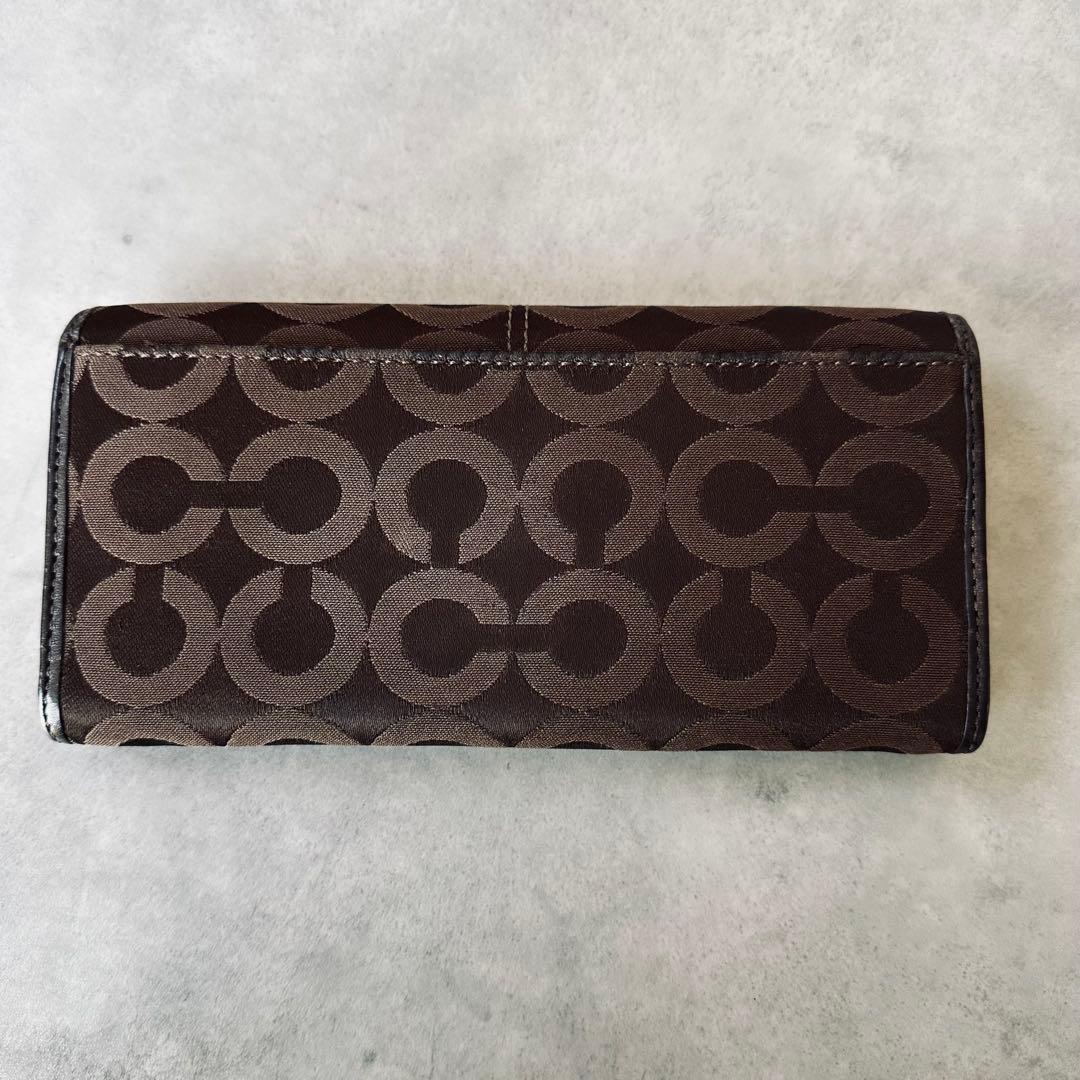 Y2K COACH マディソン　オプアート　二つ折り長財布　キャンバス　レザー 2