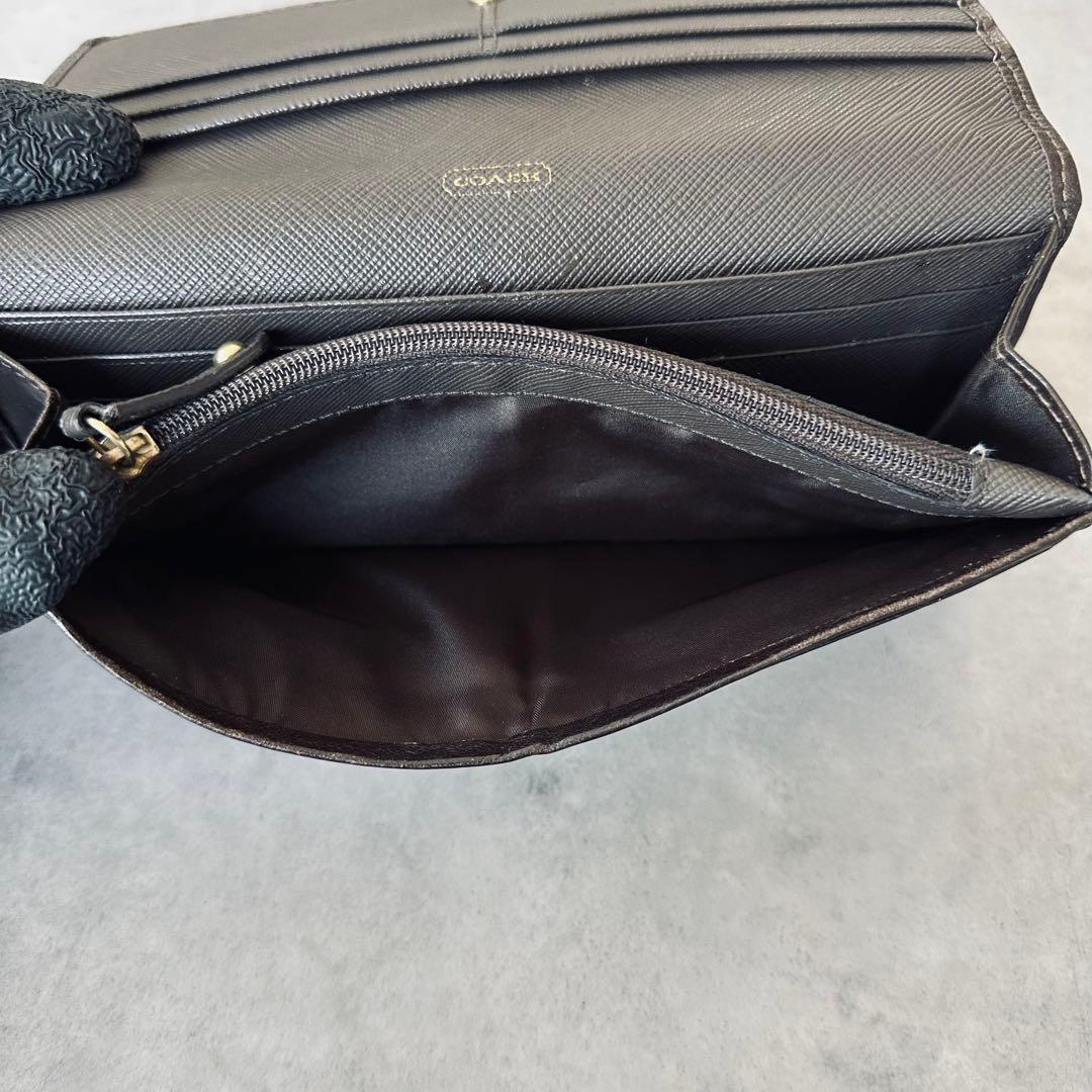 Y2K COACH マディソン　オプアート　二つ折り長財布　キャンバス　レザー 13