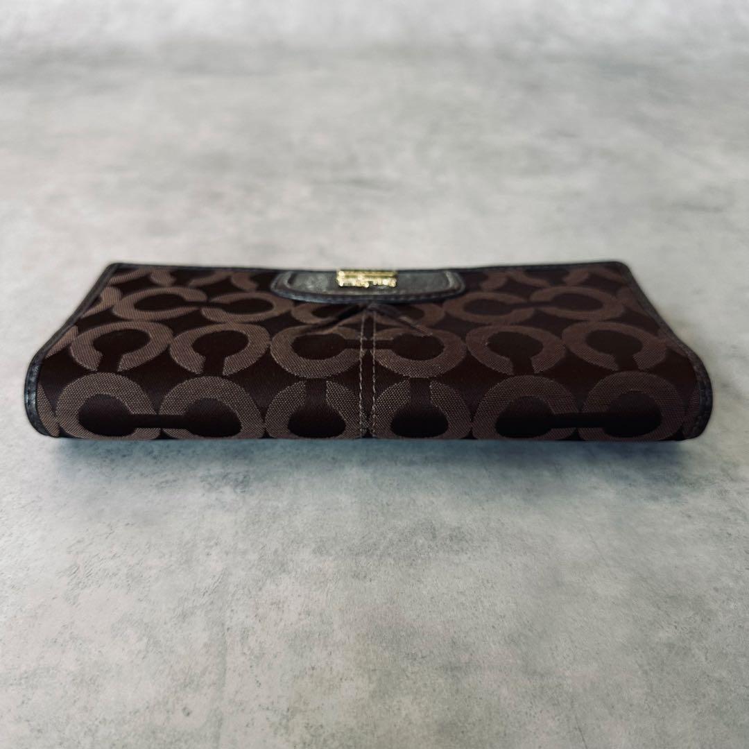 Y2K COACH マディソン　オプアート　二つ折り長財布　キャンバス　レザー 5