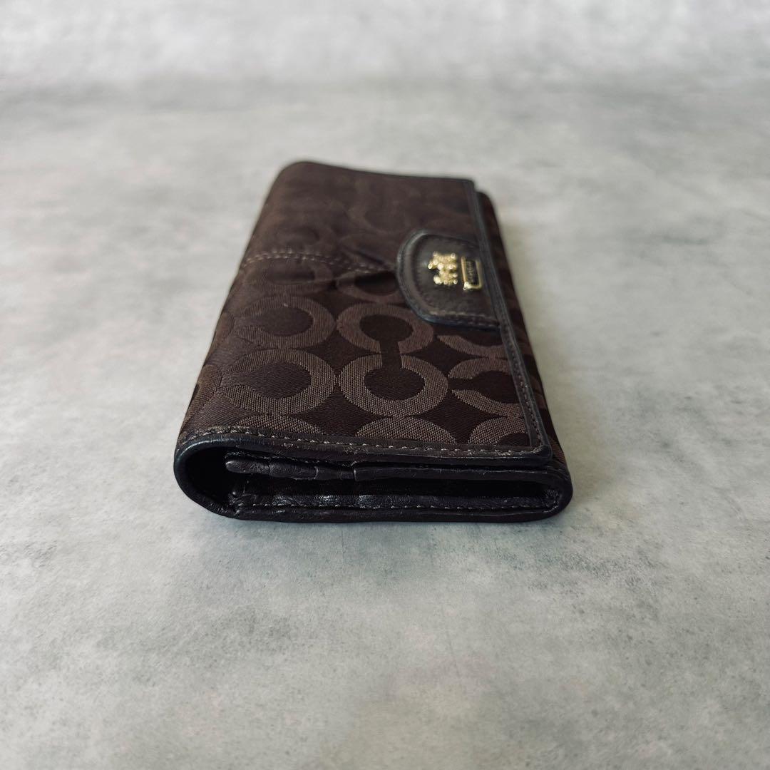 Y2K COACH マディソン　オプアート　二つ折り長財布　キャンバス　レザー 7