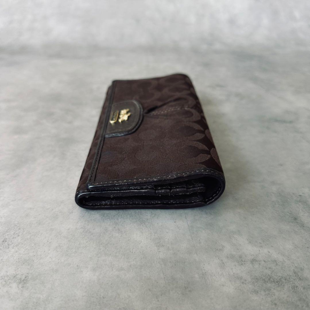 Y2K COACH マディソン　オプアート　二つ折り長財布　キャンバス　レザー 8