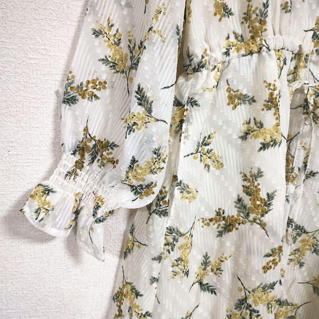 チャオパニック 花柄シフォンロングワンピース F 軽やか 春 新品タグ付き 3