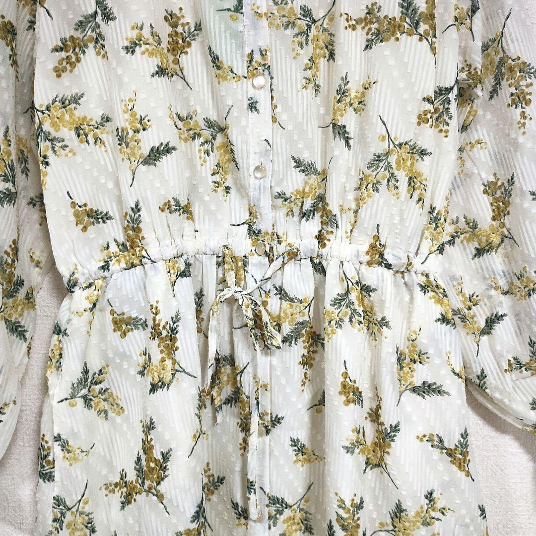 チャオパニック 花柄シフォンロングワンピース F 軽やか 春 新品タグ付き 4