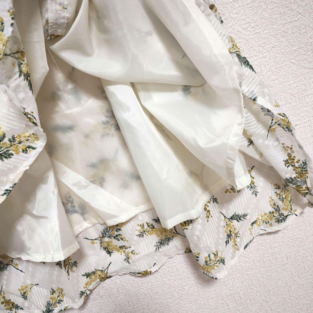 チャオパニック 花柄シフォンロングワンピース F 軽やか 春 新品タグ付き 5