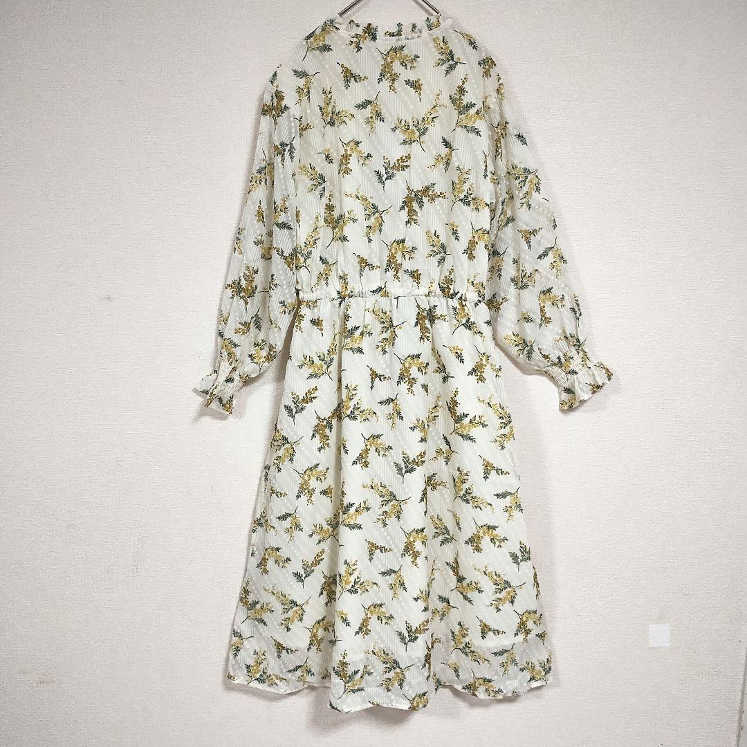 チャオパニック 花柄シフォンロングワンピース F 軽やか 春 新品タグ付き 6