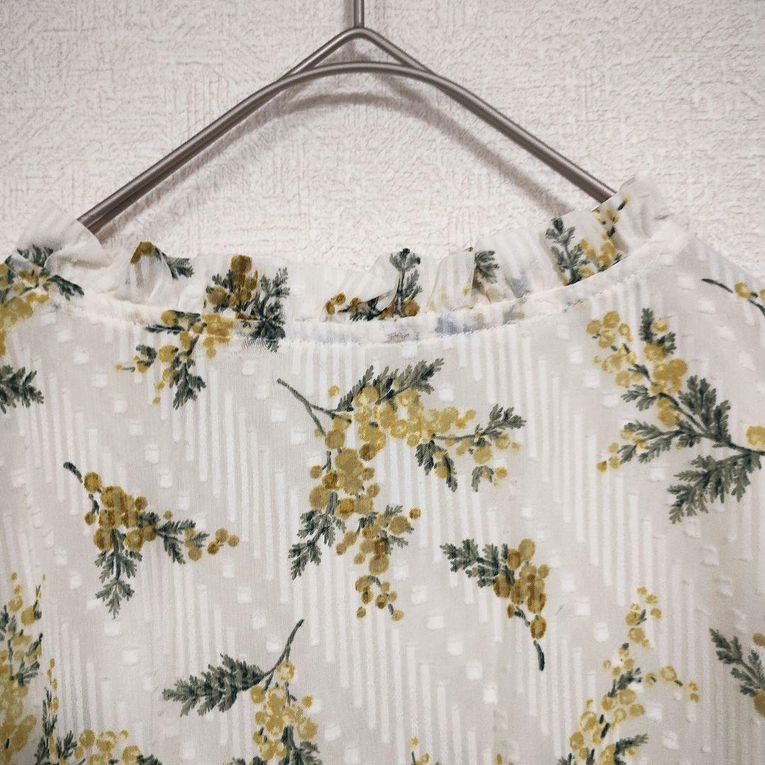 チャオパニック 花柄シフォンロングワンピース F 軽やか 春 新品タグ付き 7