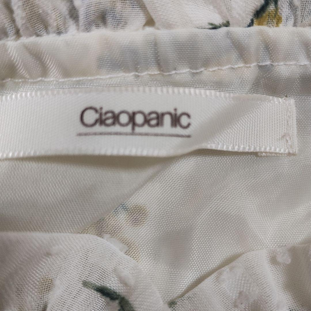 チャオパニック 花柄シフォンロングワンピース F 軽やか 春 新品タグ付き 8