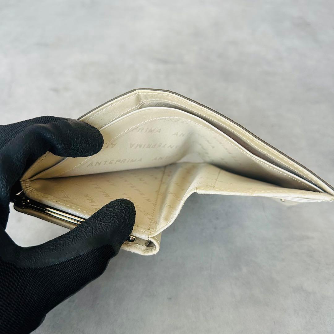 ANTEPRIMA クロコ型押し　がま口　二つ折り財布　コンパクトウォレット 11