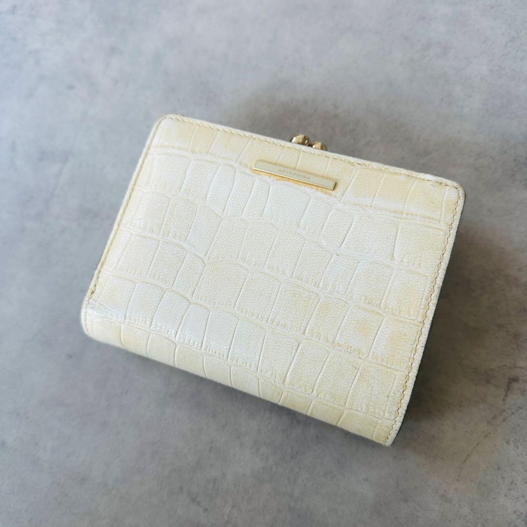 ANTEPRIMA クロコ型押し　がま口　二つ折り財布　コンパクトウォレット 3