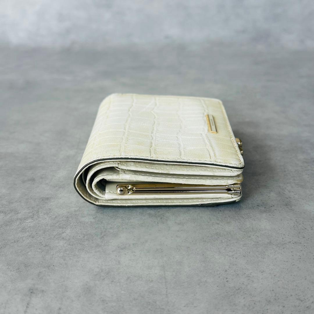 ANTEPRIMA クロコ型押し　がま口　二つ折り財布　コンパクトウォレット 7