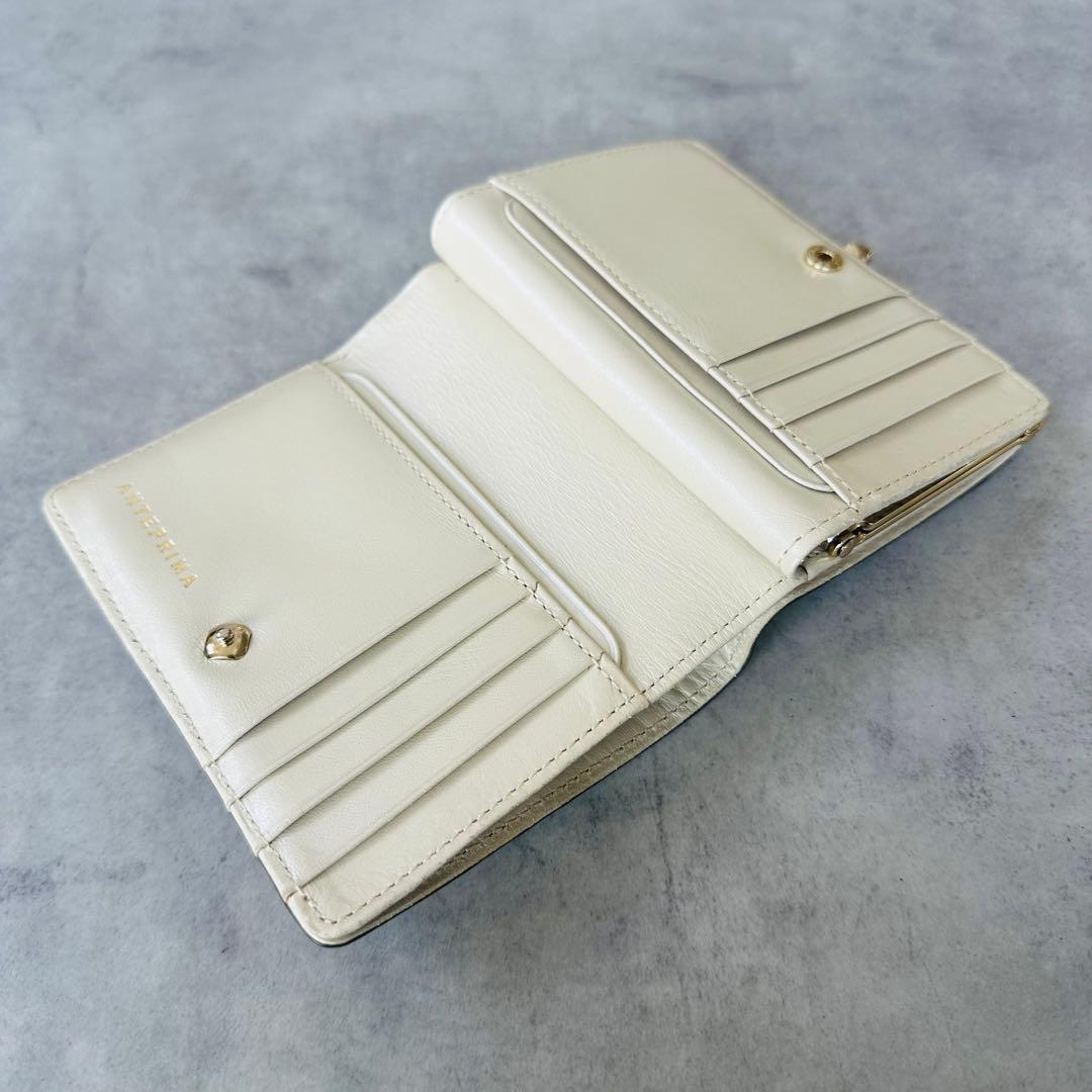 ANTEPRIMA クロコ型押し　がま口　二つ折り財布　コンパクトウォレット 10