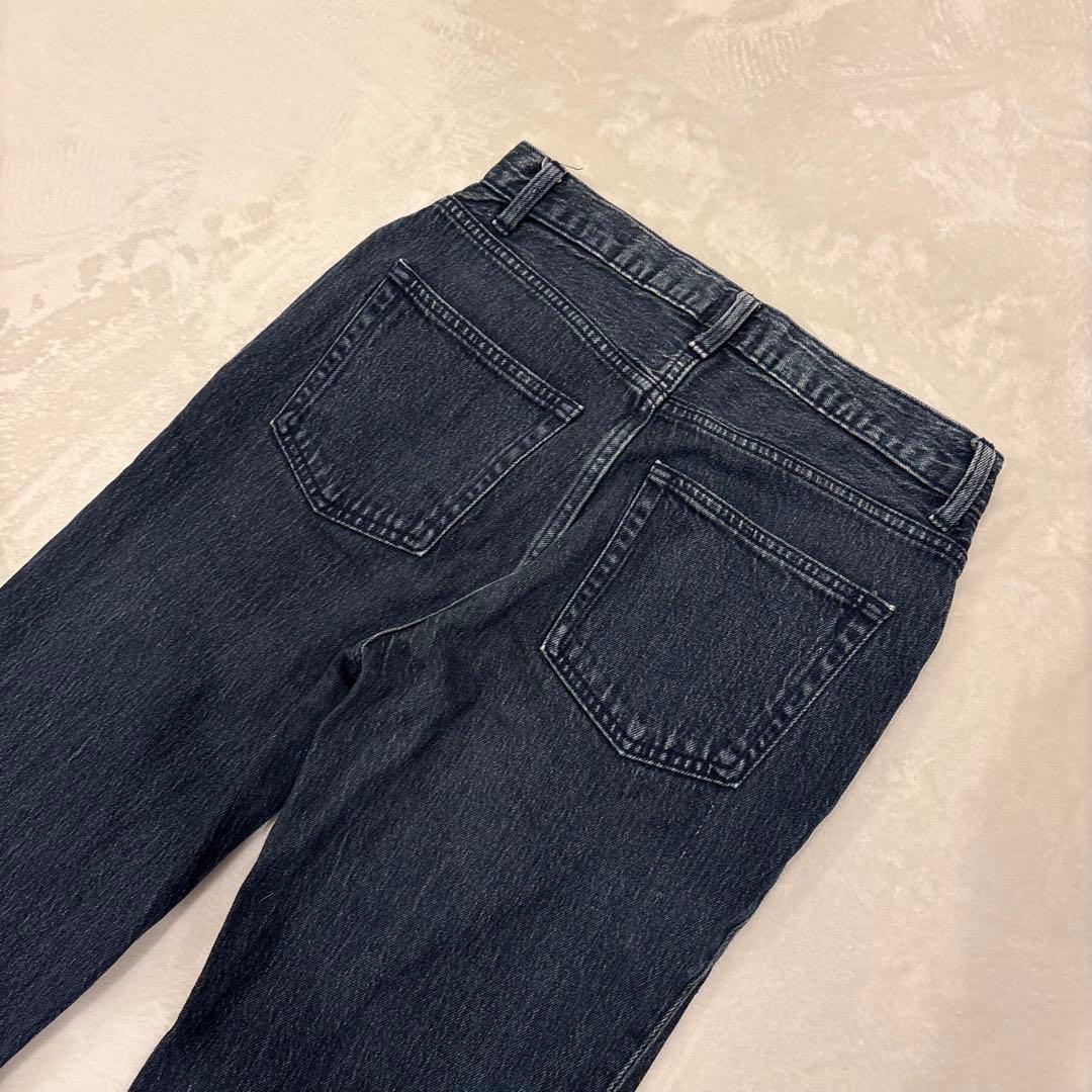 .GU デニムパンツ ストレート カットオフ 濃紺 Mサイズ　ジーパン　ネイビー 12