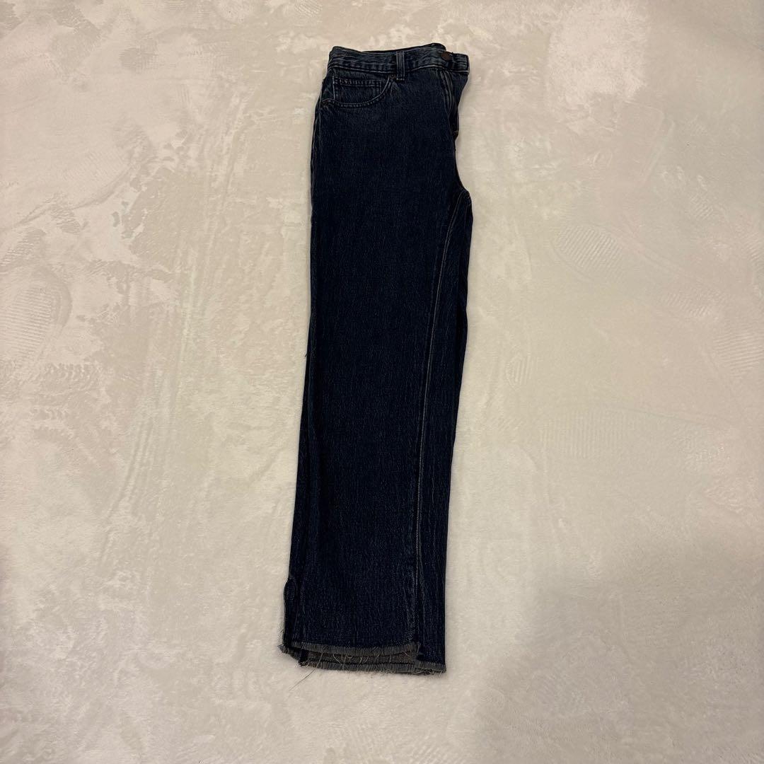 .GU デニムパンツ ストレート カットオフ 濃紺 Mサイズ　ジーパン　ネイビー 13