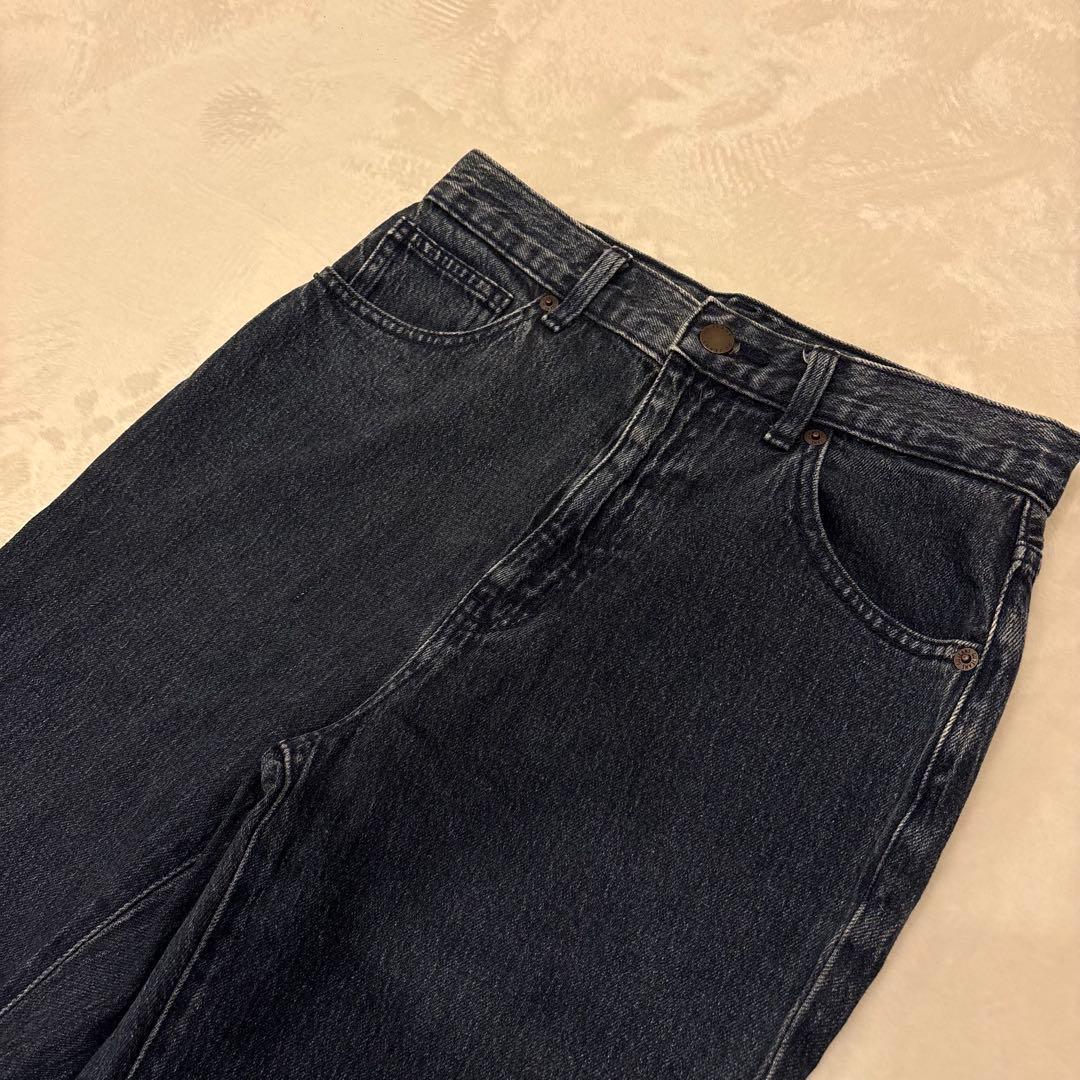 .GU デニムパンツ ストレート カットオフ 濃紺 Mサイズ　ジーパン　ネイビー 5