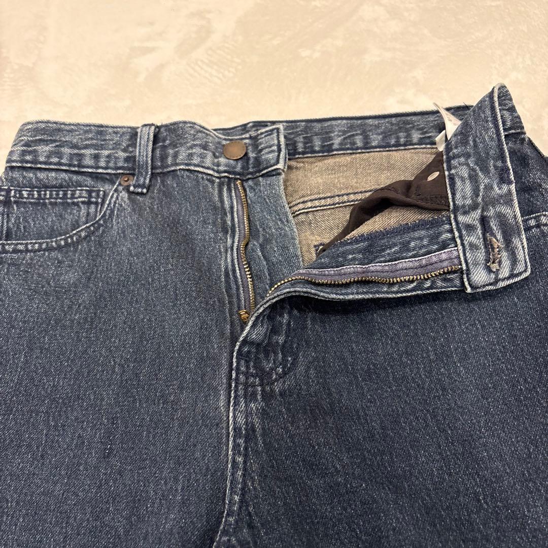 .GU デニムパンツ ストレート カットオフ 濃紺 Mサイズ　ジーパン　ネイビー 7