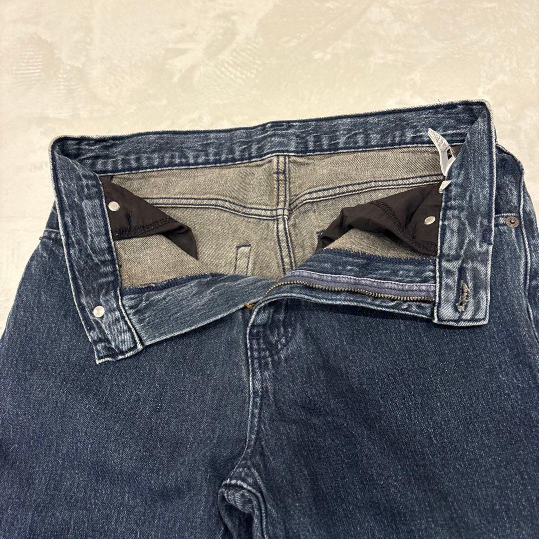 .GU デニムパンツ ストレート カットオフ 濃紺 Mサイズ　ジーパン　ネイビー 8