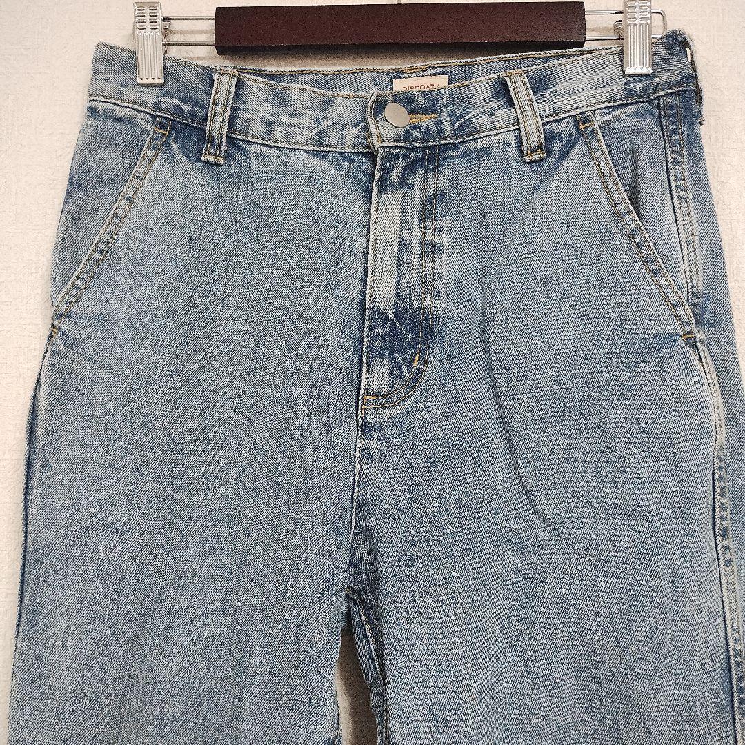 Discoatディスコート ブーツカットデニム・フリンジ仕上げ・ライトブルー L 2