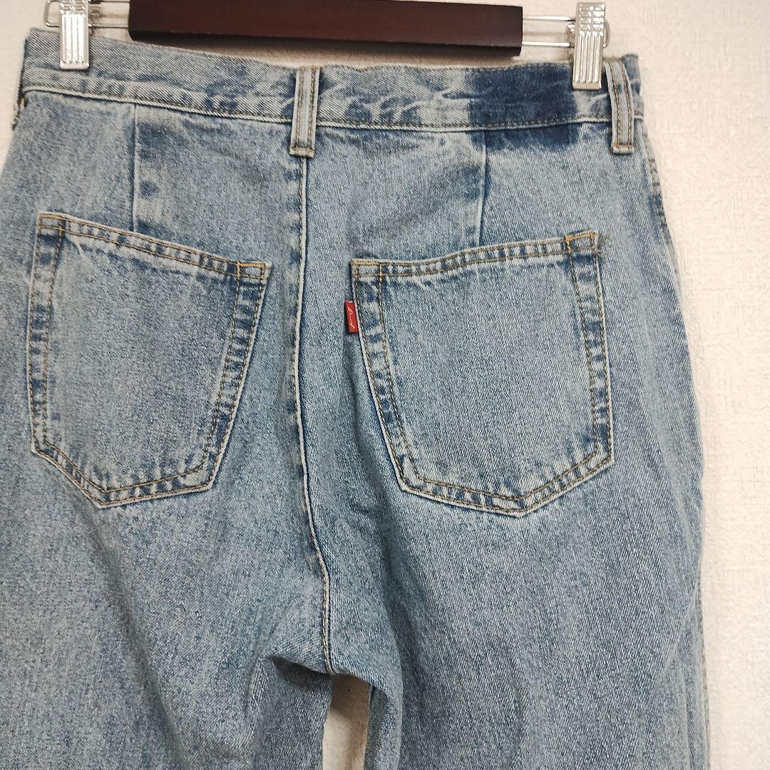 Discoatディスコート ブーツカットデニム・フリンジ仕上げ・ライトブルー L 6