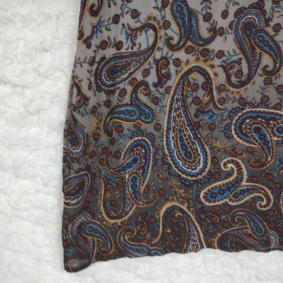 【COCAコカ】ペイズリー柄 五分袖チュニック M 軽やか カジュアル 3
