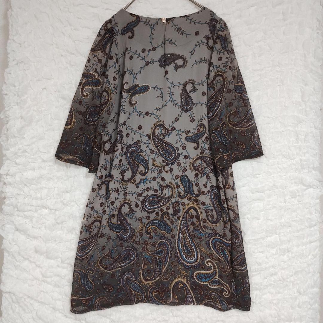 【COCAコカ】ペイズリー柄 五分袖チュニック M 軽やか カジュアル 7
