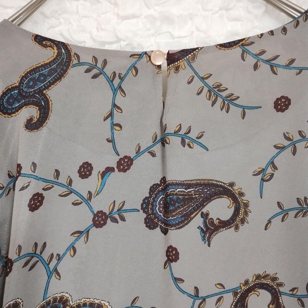 【COCAコカ】ペイズリー柄 五分袖チュニック M 軽やか カジュアル 8