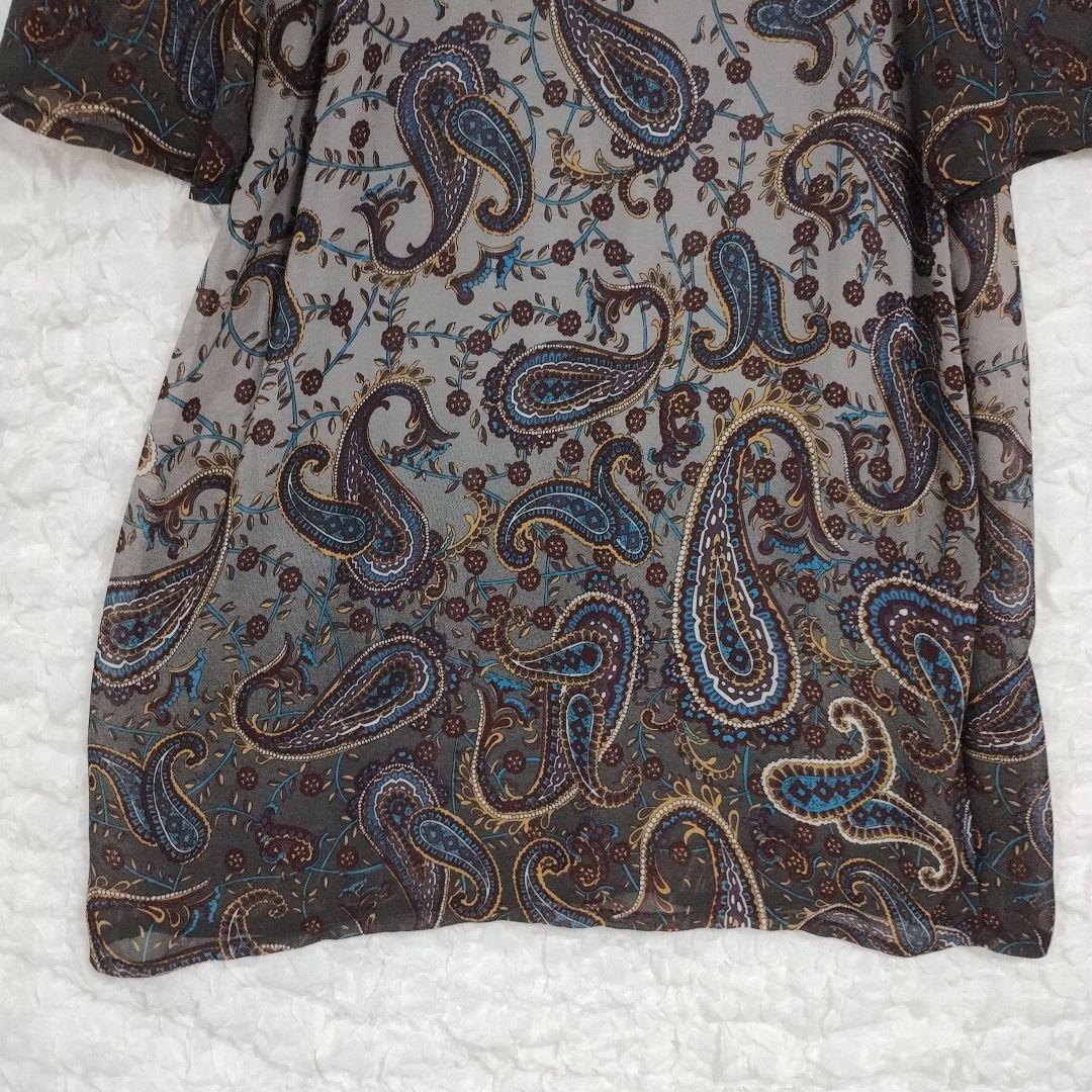 【COCAコカ】ペイズリー柄 五分袖チュニック M 軽やか カジュアル 10