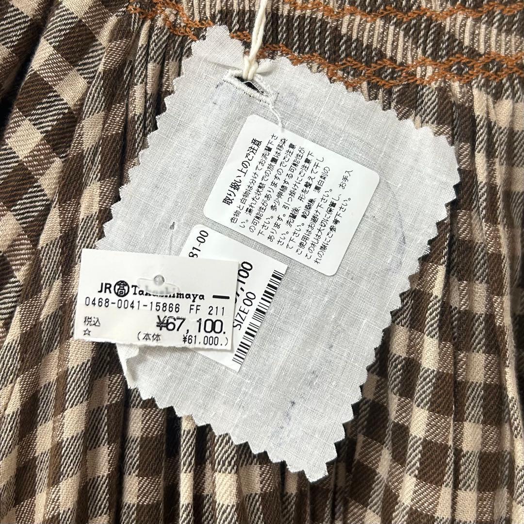 新品未使用✨45R 先染めインドカディツイルのチロルドレス　ブラウン　チェック 3