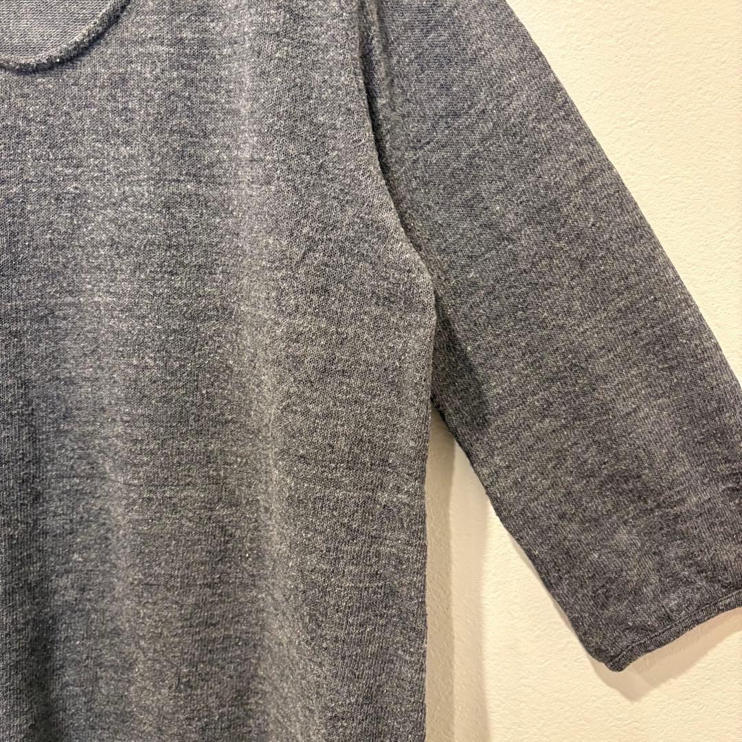 シュカ ニット カットソー 七分袖 無地 灰色　グレー ゆったり L シンプル 5