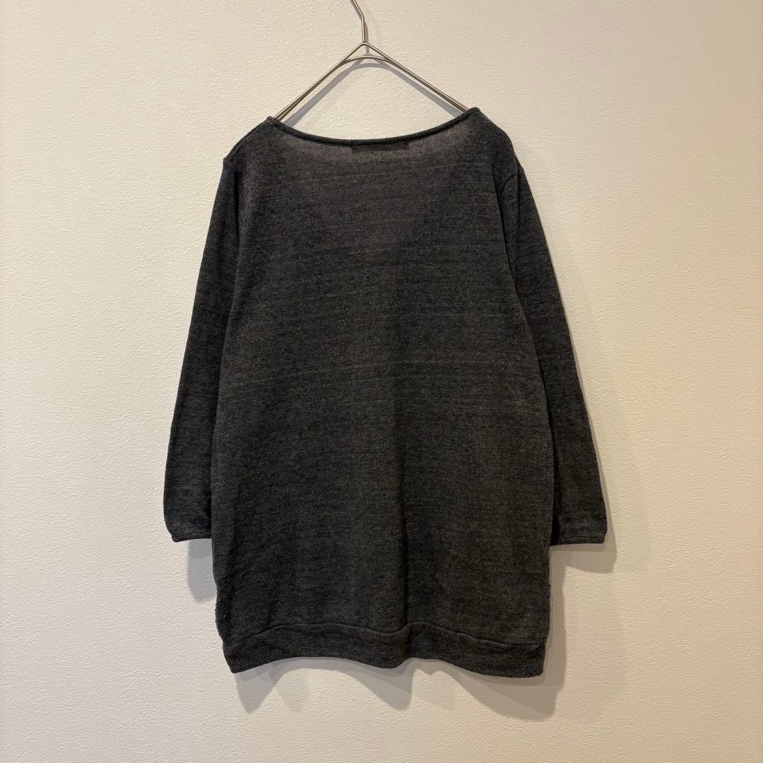 シュカ ニット カットソー 七分袖 無地 灰色　グレー ゆったり L シンプル 6