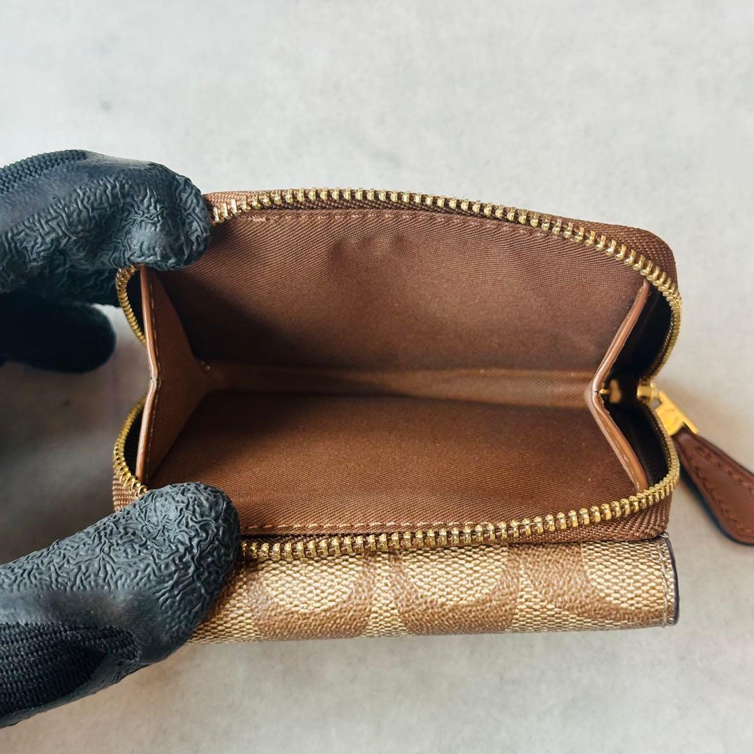 COACH ミニ トライフォールド ウォレット・シグネチャー キャンバス　① 12
