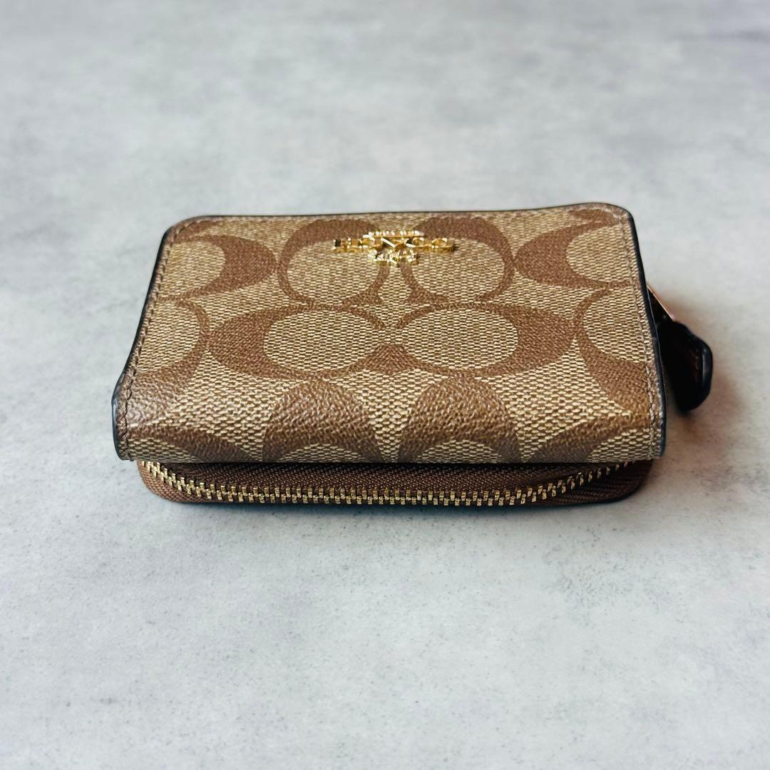 COACH ミニ トライフォールド ウォレット・シグネチャー キャンバス　① 5