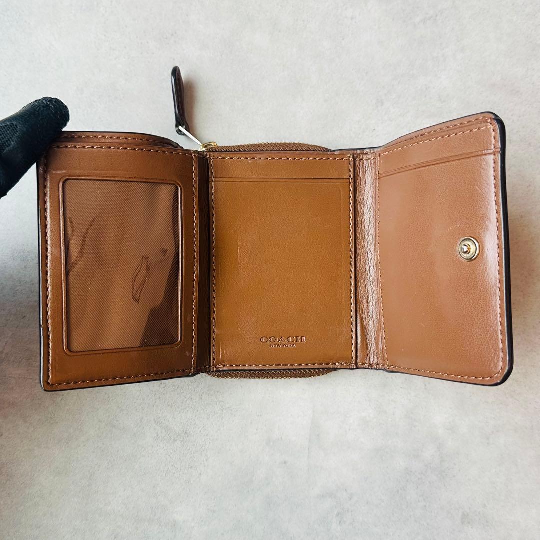 COACH ミニ トライフォールド ウォレット・シグネチャー キャンバス　① 8