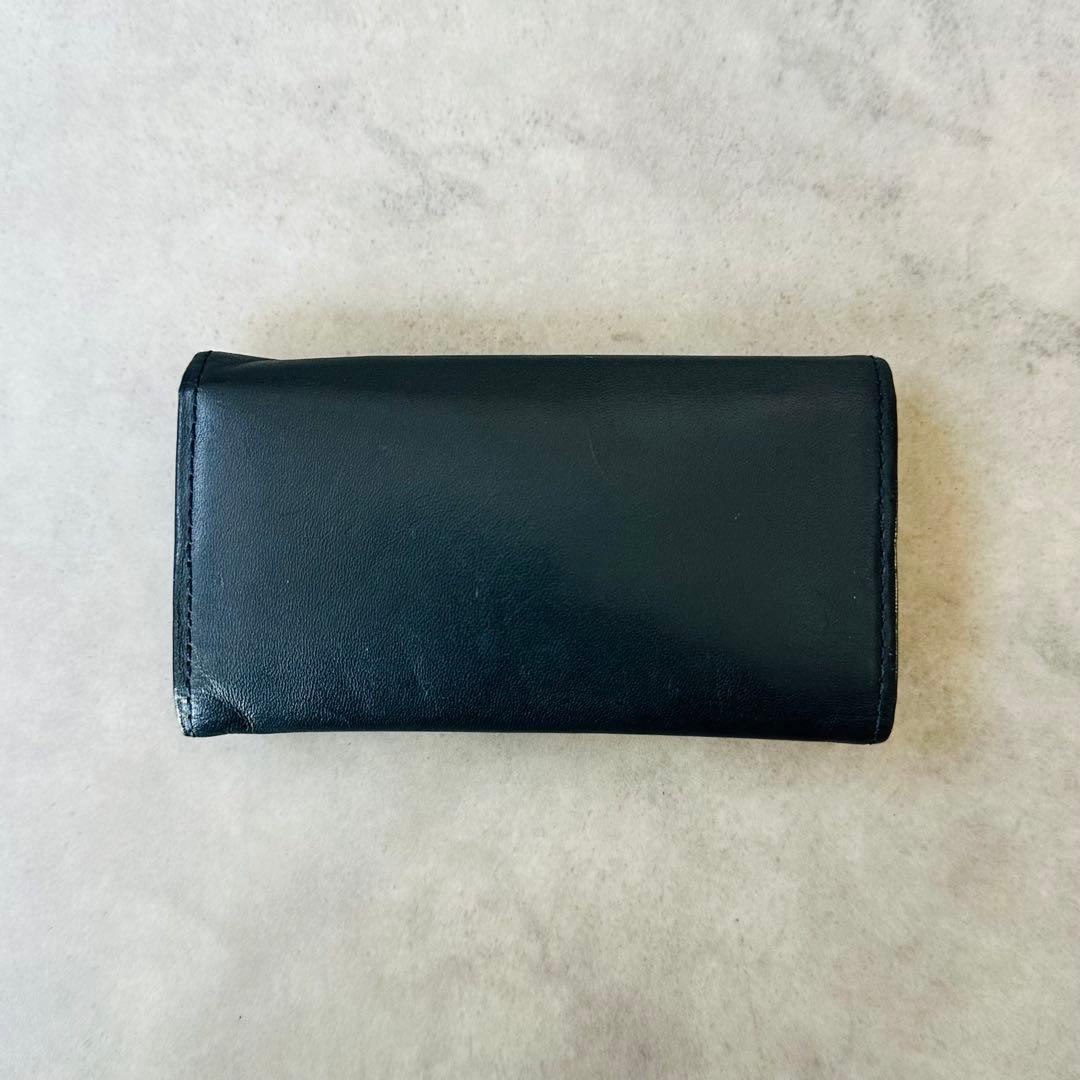 希少✨Tiffany Tメタルロゴ　レザーキーケース　ダークネイビー 2