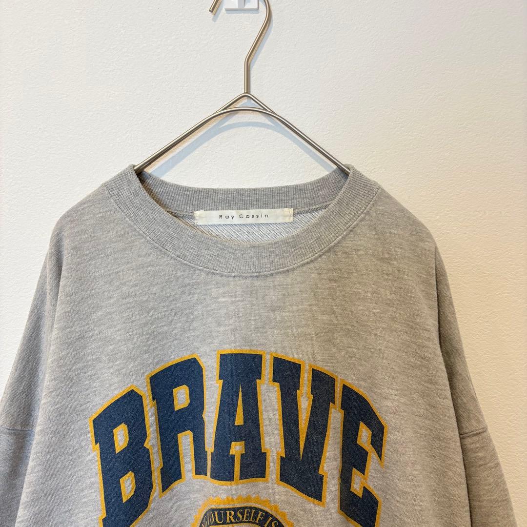 レイカズン スウェット カレッジロゴ 灰色　グレー　トレーナー　男女着用可 2