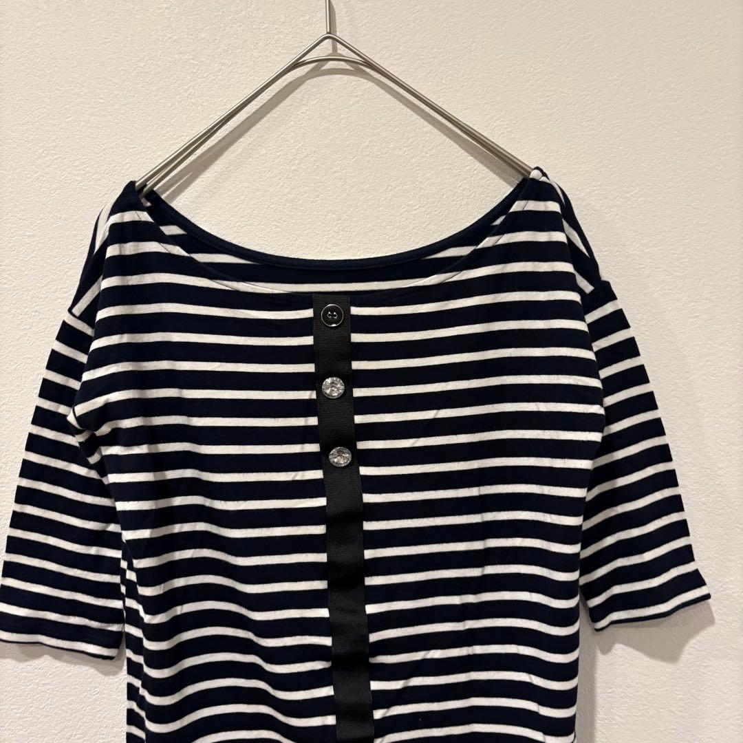 RIVE DROITE カットソー ボーダー 半袖 紺 ネイビー　白 38 M 2