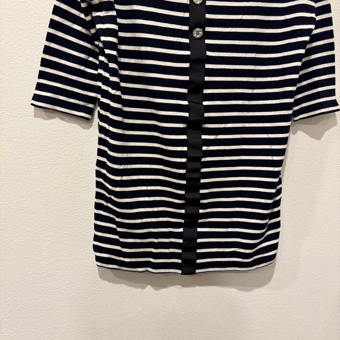 RIVE DROITE カットソー ボーダー 半袖 紺 ネイビー　白 38 M 3