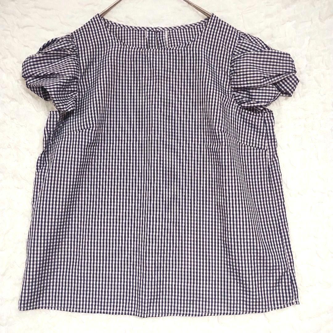 アルシーヴ ギンガムチェック パフスリーブ 半袖シャツ M カジュアル 可愛い