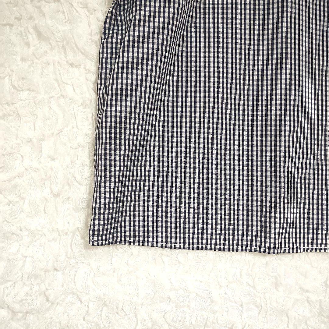 アルシーヴ ギンガムチェック パフスリーブ 半袖シャツ M カジュアル 可愛い 2