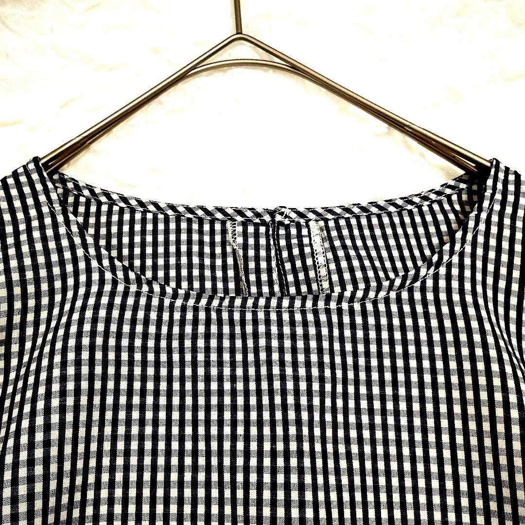 アルシーヴ ギンガムチェック パフスリーブ 半袖シャツ M カジュアル 可愛い 4