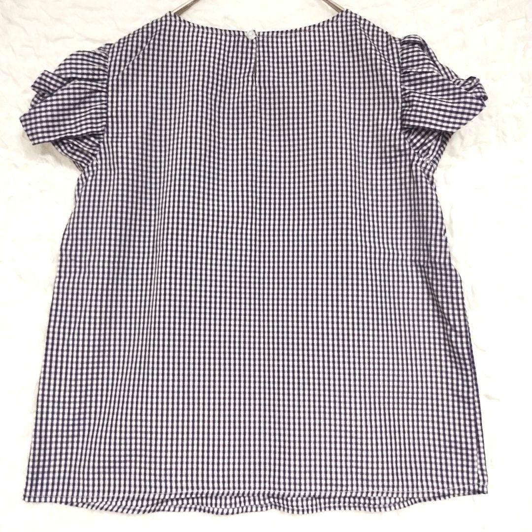 アルシーヴ ギンガムチェック パフスリーブ 半袖シャツ M カジュアル 可愛い 5