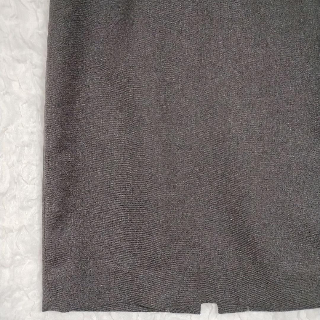 【ノーリーズ】ダークグレー ウエストリボン タイトスカートXSオフィスカジュアル 3