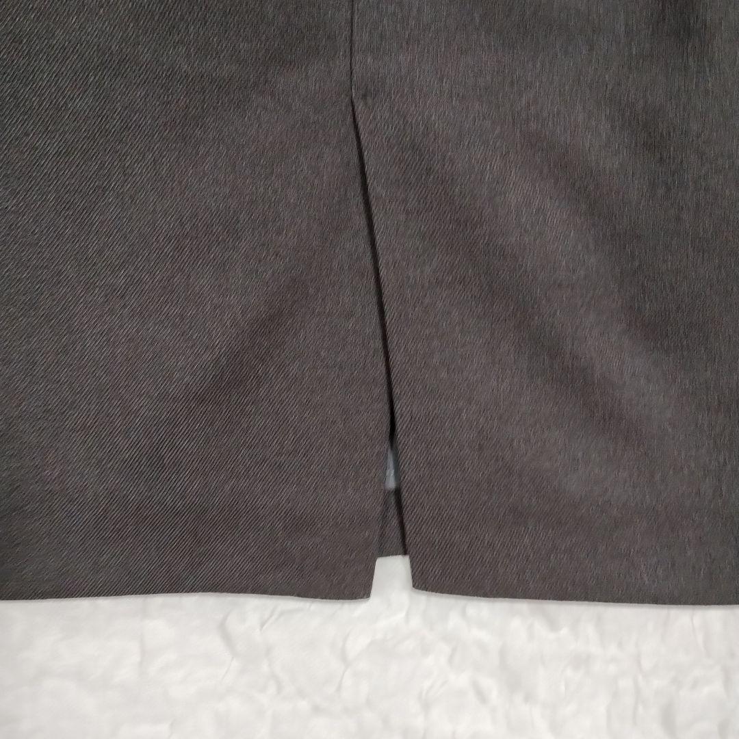 【ノーリーズ】ダークグレー ウエストリボン タイトスカートXSオフィスカジュアル 6